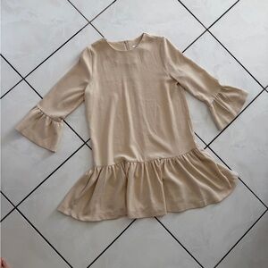 Ganni Cream Textured Dress